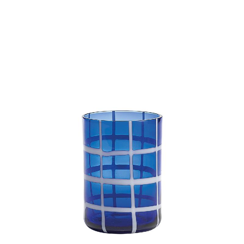 Zafferano Twiddle - Lot De 6 Verres En Verre Soufflé Bleu, 35 Cl - Faits Main Avec Déco Blanche, Lavables Au Lave-Vaisselle - transparent 8051827975_0