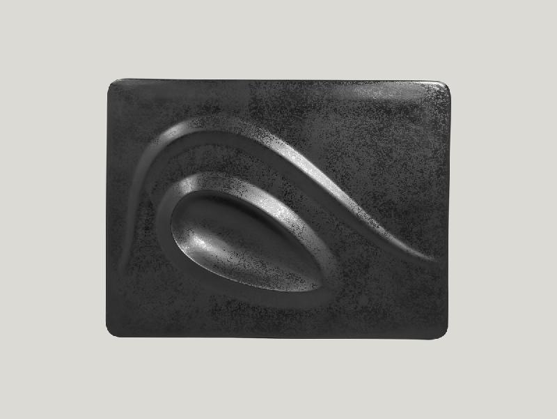 ASSIETTE PLATE RECTANGULAIRE NOIR PORCELAINE 32X24 CM CREATE RAK