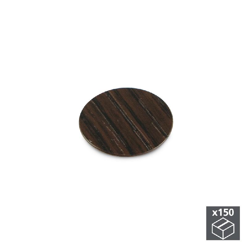 Lot de 150 pastilles adhésives Emuca - D. 20 mm - Finition wengué 4026683 pour meubles_0