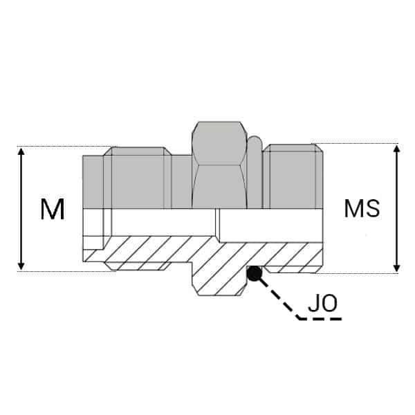 Adaptateur droit mâle agricole 18 x 1,5 X mâle SAE - 18X150 , 3/4' , 19.05_0