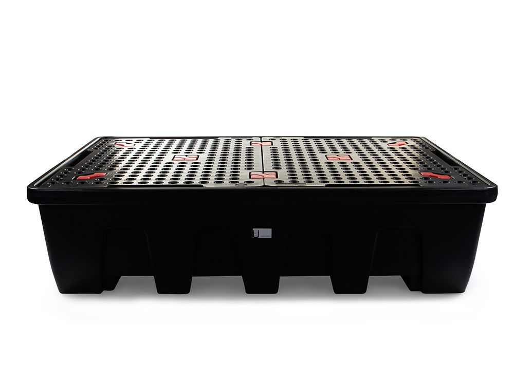 Bac de rétention PEHD - 1100L - pour 2 cubitainers, IBC ou 8 fûts debout - Réf. BRPN 2CE_0