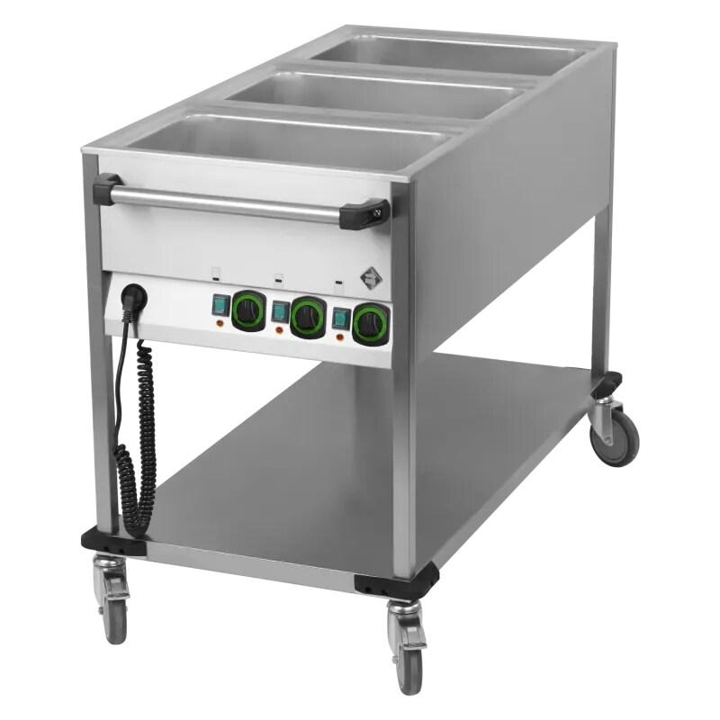 Bain marie mobile électrique GN 3-1/1 commande sur le côté court avec étagère basse RM - BMPK 3120 - RM Gastro - 0615402422734_0