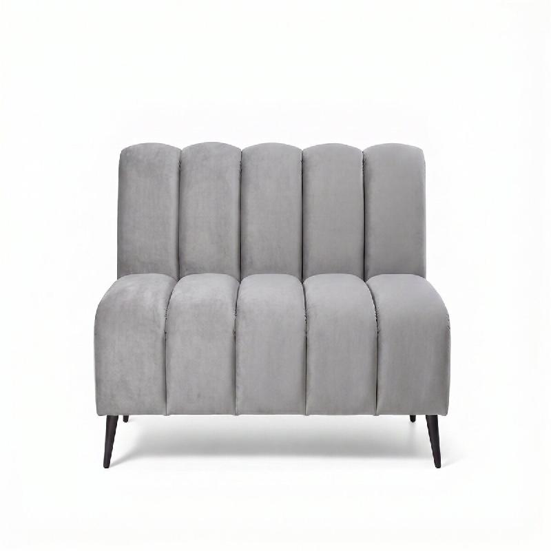Banquette de restaurant professionnelle CHR Cocoon velours gris clair, 150 cm  France Mobilier CHR - gris 3760326528691_0