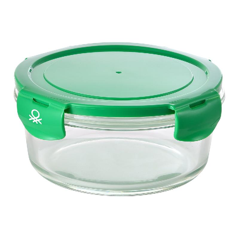 Benetton - Récipient hermétique rond 840 ml en verre borosilicate avec couvercle vert Rainbow BE - vert verre BE333_0