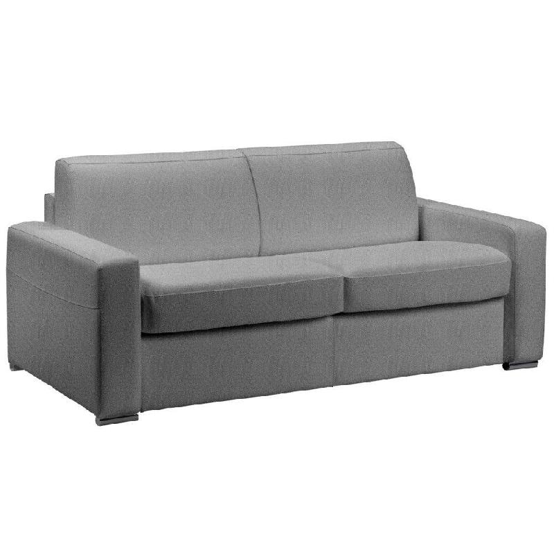 CANAPÉ LIT 3-4 PLACES MASTER CONVERTIBLE EXPRESS 160 CM MATELAS 18 CM SOMMIER LATTES RENATONISI TWEED GRIS SILEX_0