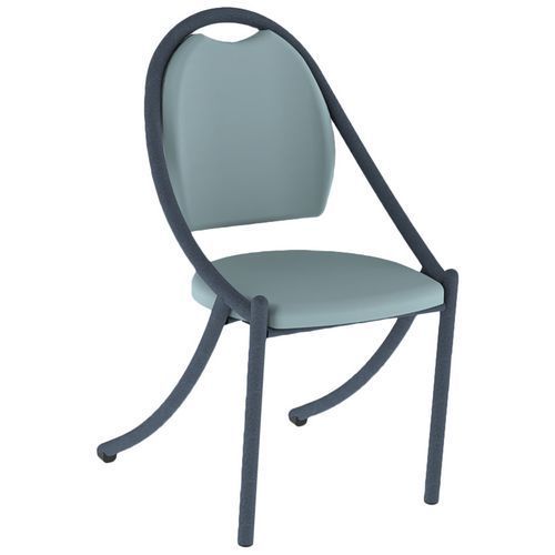 CHAISE 280 ALU ASS/DOS GINKGO AIGUE MARINE 4P NOIR SABLÉ - MOBIDECOR