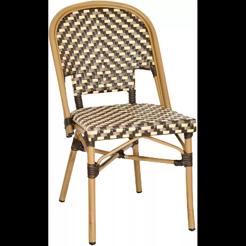 Chaise empilable BENEST en aluminium et rotin avec tressage nylon_0