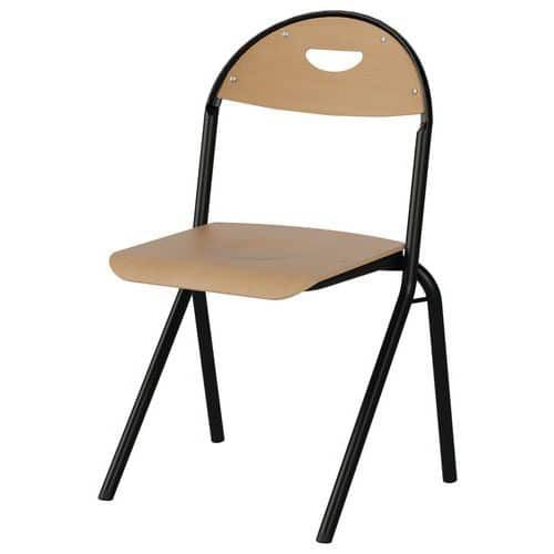 CHAISE MALIBU AST - T5 - ASS/DOS HÊTRE / ALU NOIR 9005 - MANUTAN EXPERT