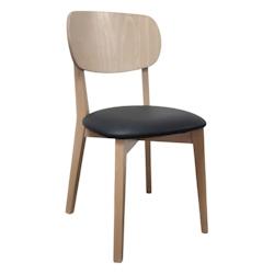 Chaise MERY Bois massif en simili cuir pour intérieur - TIGAONE - marron 3701680318627_0