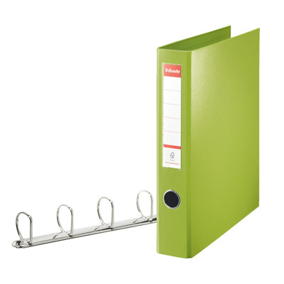CLASSEUR 4 ANNEAUX EN D - COUVERTURE RIGIDE POLYPROPYLENE - DOS 6 CM - A4 - VERT