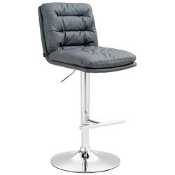 CLP Tabouret de bar Damar similicuir Gris/Chrome - gris polyester 322917_0