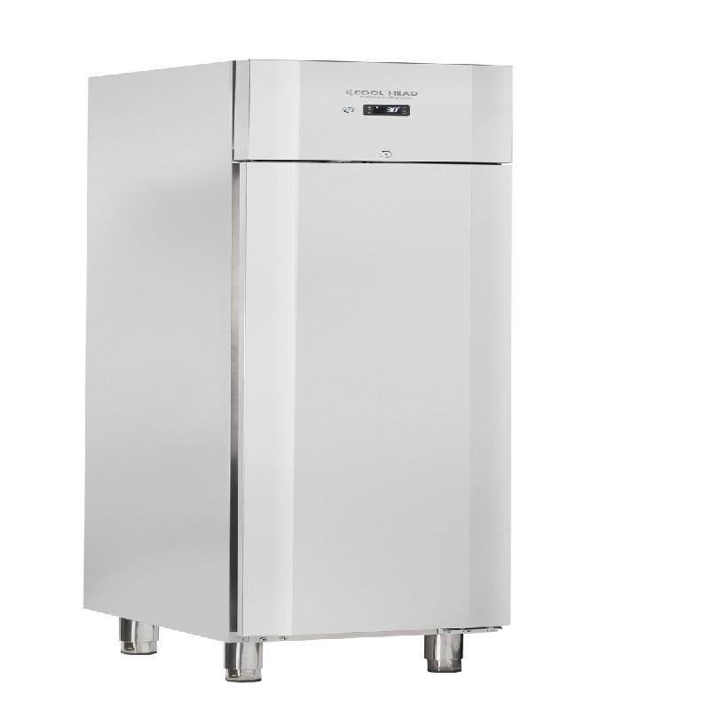 Cool Head Armoire frigo inox 250 litres. Dégivrage au gaz chaud. Guides imprimés. T° -2°/+8°C. Dim. (LxA.LxA) 46,9x72,5x199 cm. Cool Head QR3 - 1736_0