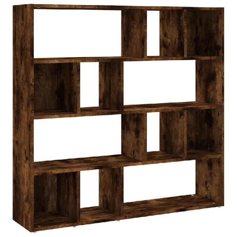 Décoshop26 - Bibliothèque/séparateur de pièce avec compartiment de rangement 105 x 24 x 102 cm bois d'ingénierie marron DEC030702 - Bois massif 3_0