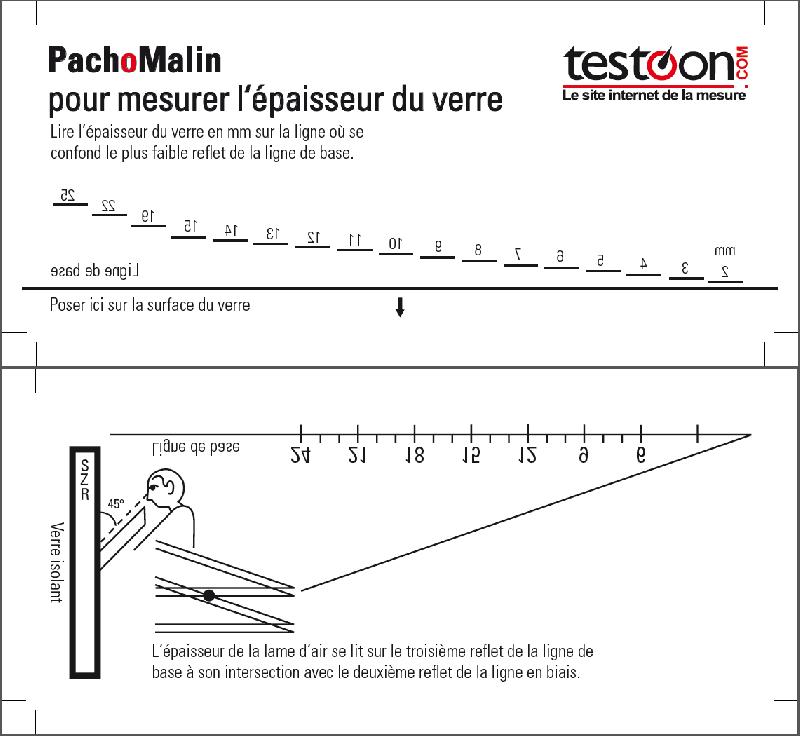 Pachomètre simple et double vitrage, épaisseur du verre et de la lame d'air - DIVPACHOMALIN_0