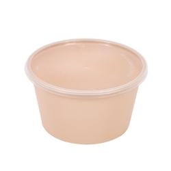 ECOLOMIQUE - 50 Pcs - Bol Reemp beige PP avec couvercle - 470 ml, Ø 159 mm, Hauteur: 52 mm - ECO294REBOPO16 - beige plastique ECO294REBOPO16_0