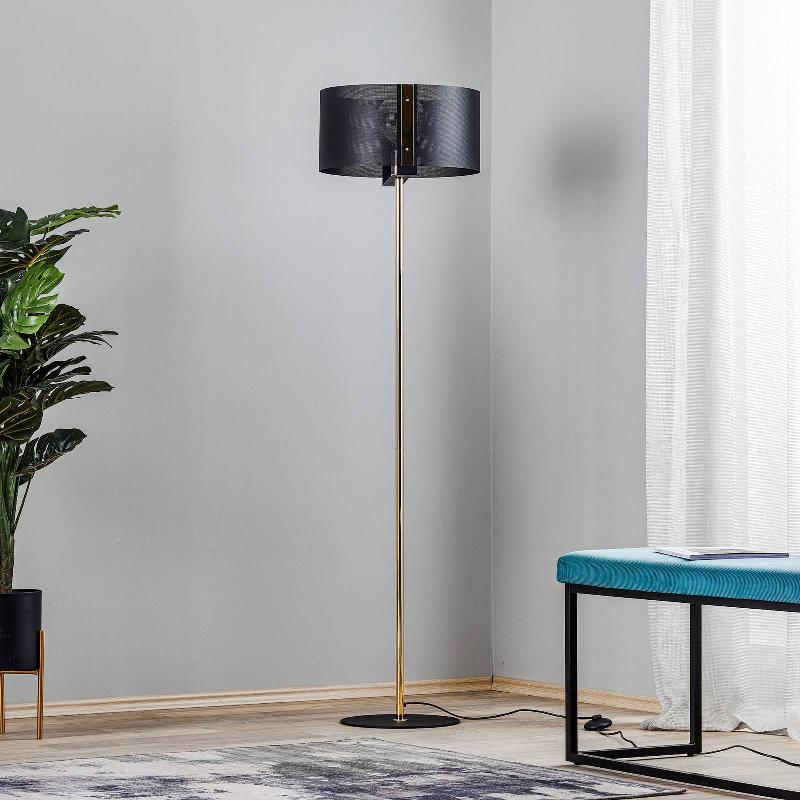 EULUNA LAMPADAIRE ETRO, NOIR/DORÉ