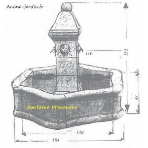 Fontaine bassin de jardin en pierre reconstituée, provence avec grille - 216083-sans pompe_0