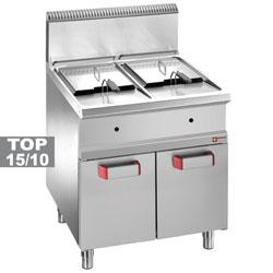 Friteuse gaz - 2 cuves 14 litres sur armoire - Optima 700 - 21500 kcal/h_0