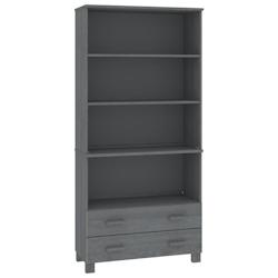 HELLOSHOP26 - Buffet bahut en bois massif de pin foncé gris avec rangements - modèle HAMAR - 85x35x180 cm_0