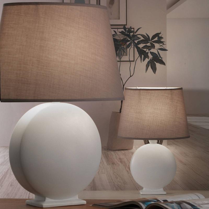 ONLI LAMPE À POSER ZEN ABAT-JOUR BEIGE, CÉRAMIQUE, 46CM