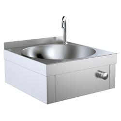 Lavabo à main avec poussoir genoux - 400x400x175 mm - 201P0000 Eurast - inox 201P0000_0
