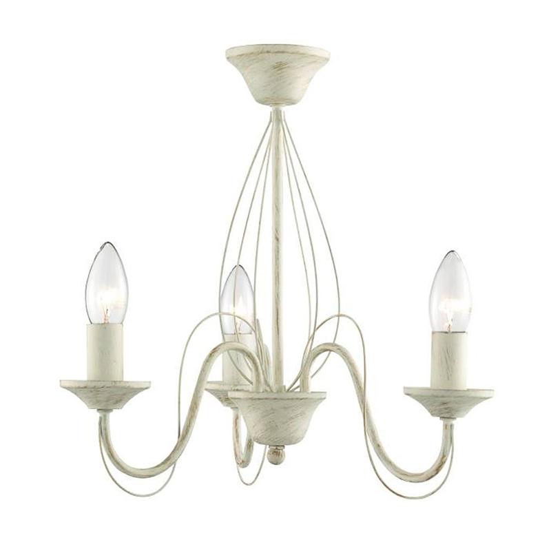 SEARCHLIGHT LUSTRE 700004, EN CRÈME-DORÉ, À 3 LAMPES