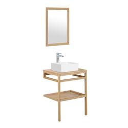 MOB-IN Meuble de salle de bain 60 cm HOPP avec miroir et vasque carrée - 3760232703106_0