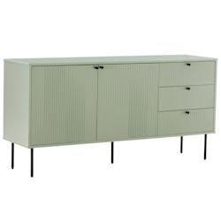 Oviala Business Buffet 2 portes et 3 tiroirs décor mélaminé 150 cm vert sauge - vert Bois massif 112097_0