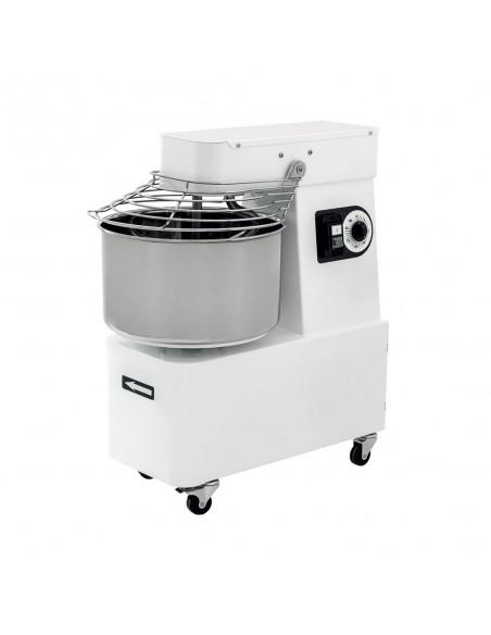 Pétrin à spirale 32 litres - Référence IBM30 - cuve et tête fixe - 1 vitesse - roulettes - fabrication italienne_0