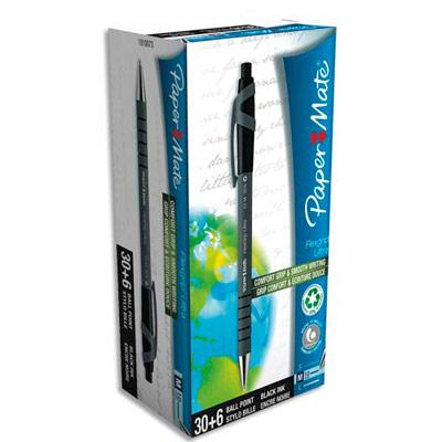 PACK ECONOMIQUE DE 36 STYLOS BILLE PAPERMATE FLEXGRIP ULTRA NOIRS