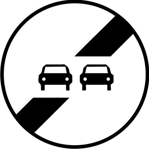 PANNEAU FIN INTERDICTION DE DÉPASSER-450MM-CL2 - KELIAS