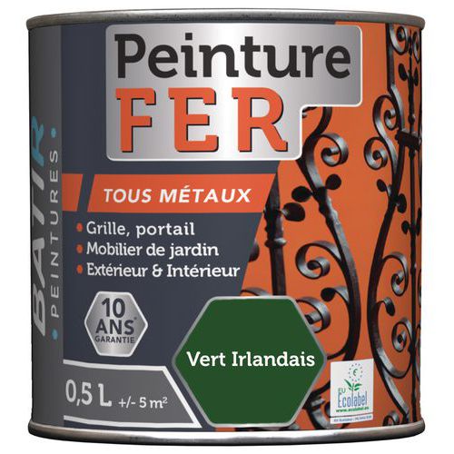 PEINTURE FER ET MÉTAUX ECOLABEL AQUAREL-05L VERT IRLANDAIS