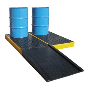 Plateforme de rétention PEHD – polyvalente, résistante à la corrosion, pour 2 à 4 fûts (charge max 1000-2000kg)_0