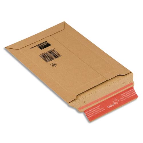 POCHETTE D'EXPÉDITION RIGIDE EN CARTON BRUN - FORMAT : 25 X 34 CM, HAUTEUR 5 CM - LOT DE 20