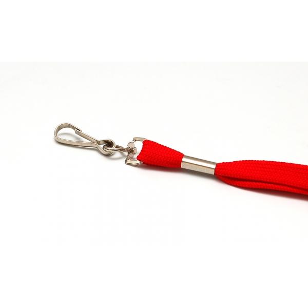 Cordon polyester tube 12 mm - rouge (186 C) avec mousqueton métal - livraison 48-72H_0