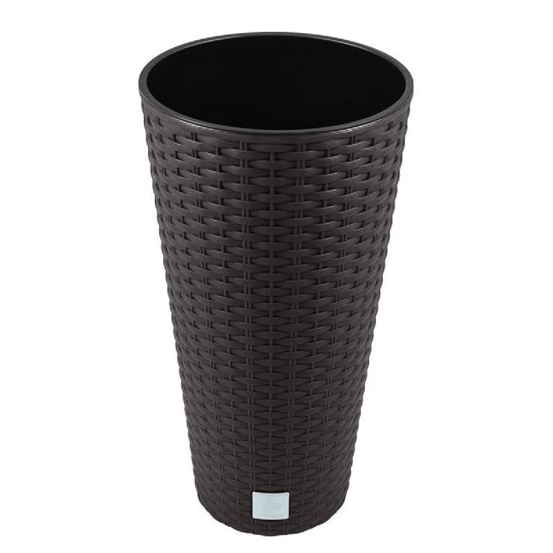 Prosperplast - Pot Rato 8 L avec insert, 20x20x38 cm, coloris Ocre foncé - marron plastique ZA972_0