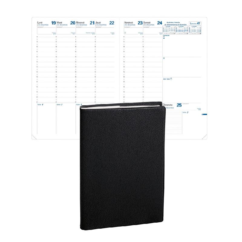 Quo Vadis Agenda semainier IMPALA Consul A4 -  21 x 29,7 cm - Noir - 2025_0