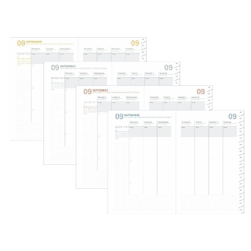Quo Vadis - Recharge Agenda 16 mois - 2026-2027 - Plan Week - Multilingue - 16 mois de septembre à décembre - 16x24 cm - Papier Clairefontaine blanc_0