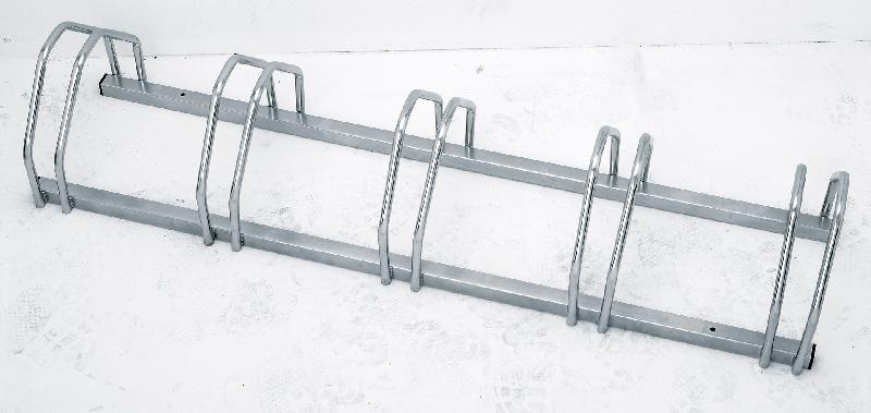 Râtelier pour 5 vélos MOTTEZ - autoportant en acier zingué - dimensions 33x132x26 cm_0