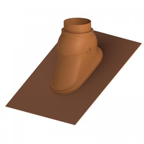 SOLIN DE TOIT PENTE 15-60° AVEC TUILE MALLÉABLE - DIAM 100 MM - TERRE CUITE - FX EASY BURGERHOUT