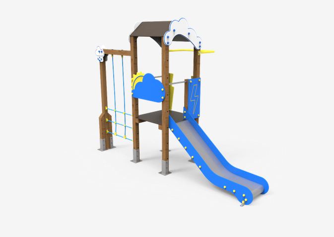 Structure de jeu Lluvia JEDU06 - Collection EDUCA - Bois lamellé et panneaux ECOPLAY_0