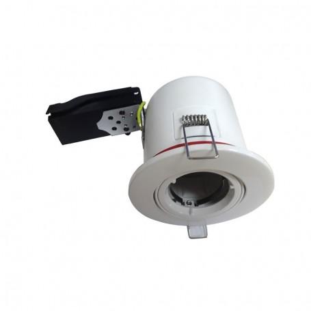 Support de spot LED BBC rond blanc - orientable avec douille automatique_0