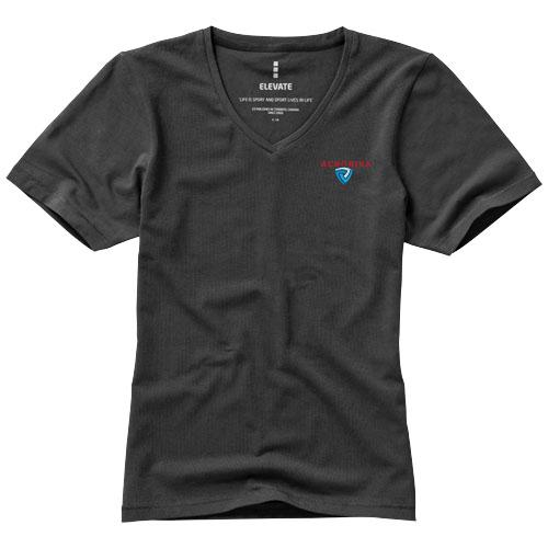 T-shirt bio manches courtes pour femmes Kawartha - Col V - 95% coton bio et 5% élasthanne - 200 g/m²_0