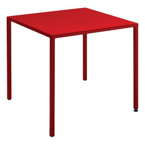 TABLE CANADA 80 X 80 CM ACIER - ROUGE - JAYSO