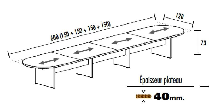 Table de réunion ovale TAK- Mobel Linea - 600, Chêne veiné_0