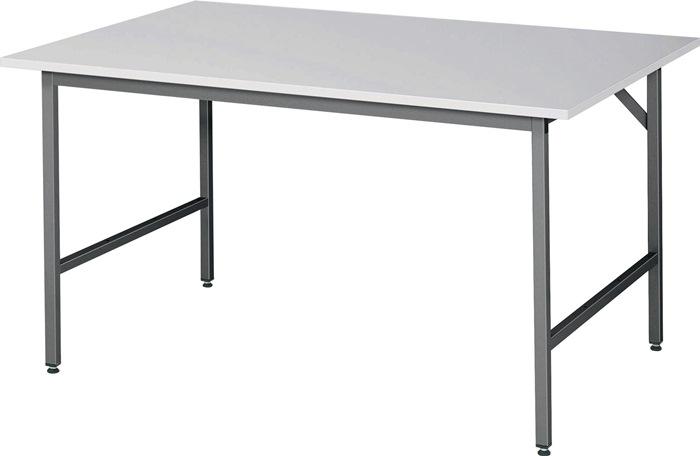 Table de travail L1500xP1000xH800-850mm - Plateau mélamine 22mm - Châssis anthracite métallisé RAU - Charge max 300kg_0