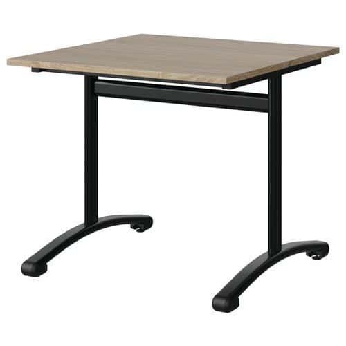 TABLE MALIBU 80X80 T5 DL STRA ABS CHÊNE 1146/NOIR 9005