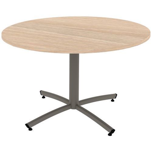 TABLE TIM Ø 120 CM T5 - PC - PLAT STRAT ABS - ACACIA/GRIS ARG - RODET
