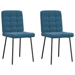 VidaXL Chaises à Manger Lot De 2 Bleu Velours - bleu 4101090_0