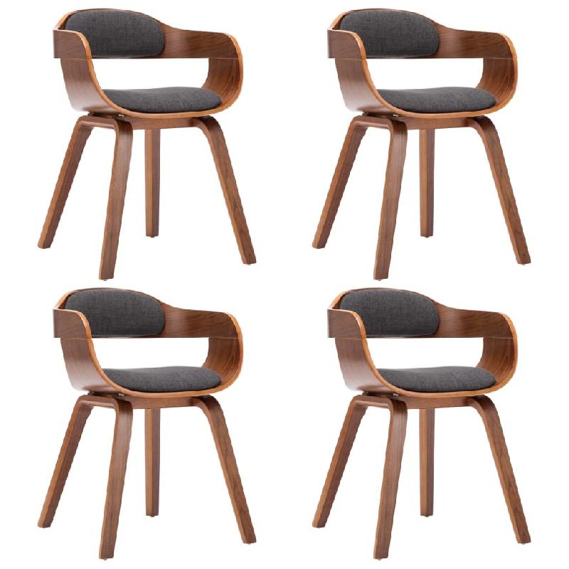 VidaXL Chaises à manger lot de 4 gris foncé tissu et bois courbé Modèle Orion Office Classique - 279477_0